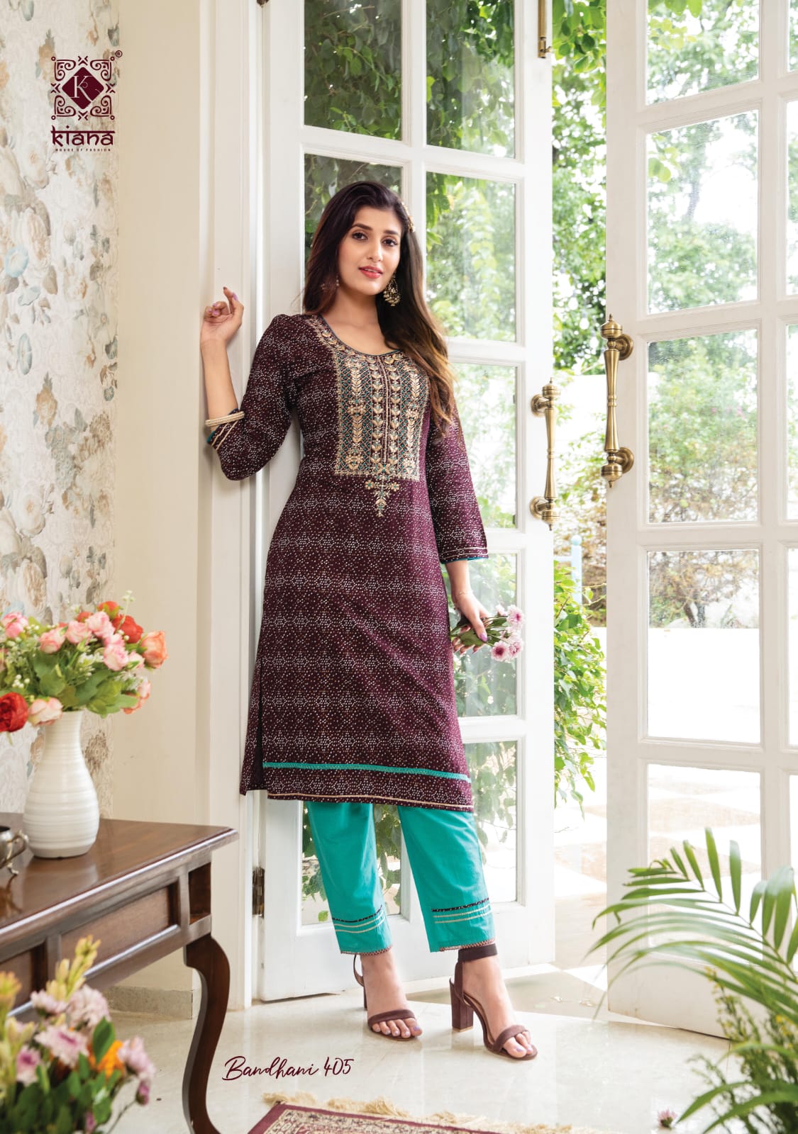 Kiana Bandhani 4 Exclusive Wholesale Kurti With Bottom Collection 